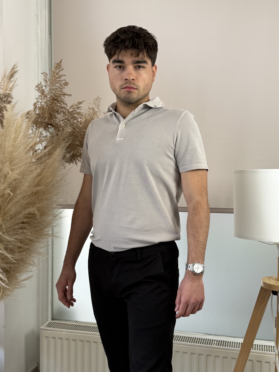 Galléros póló - homok - Kép 2