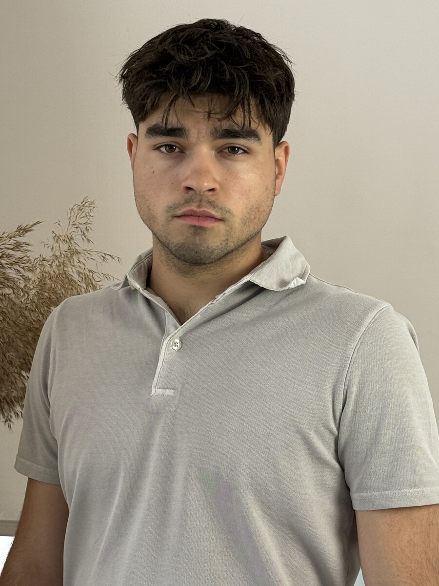 Galléros póló - homok - Kép 12