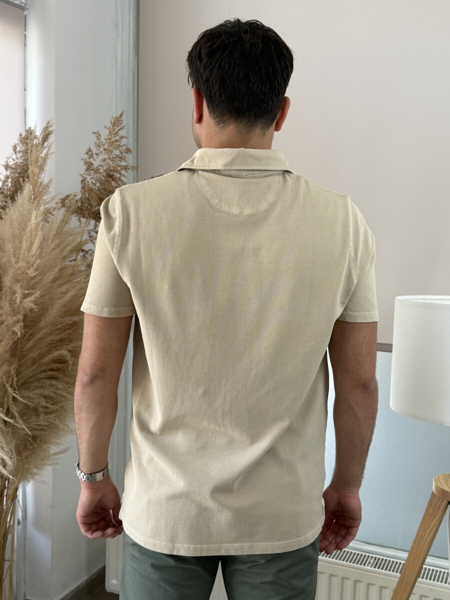 Galléros póló - camel - Kép 8