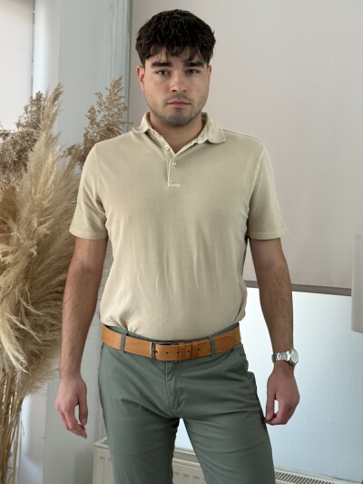 Galléros póló - camel