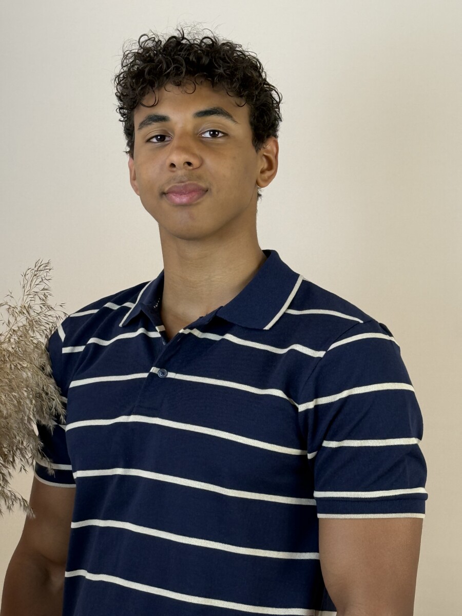 Galléros csíkos póló - sötétkék - Kép 5