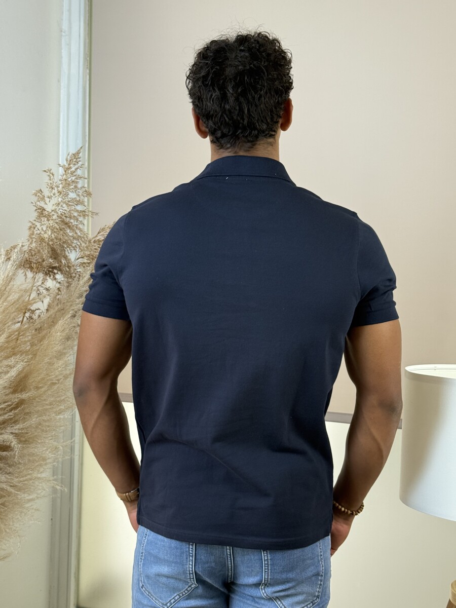 Galléros póló - sötétkék - Kép 6