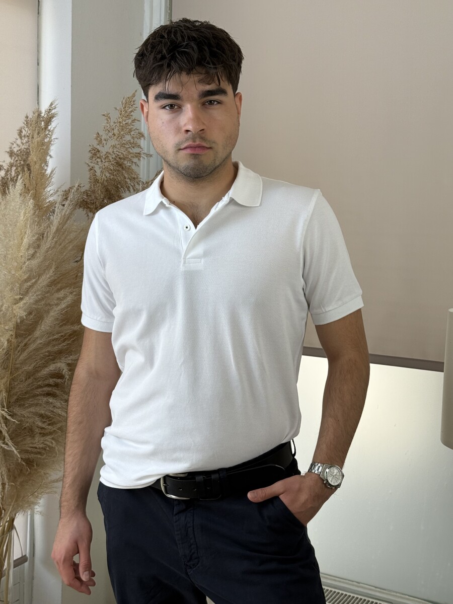 Galléros póló - fehér - Kép 7