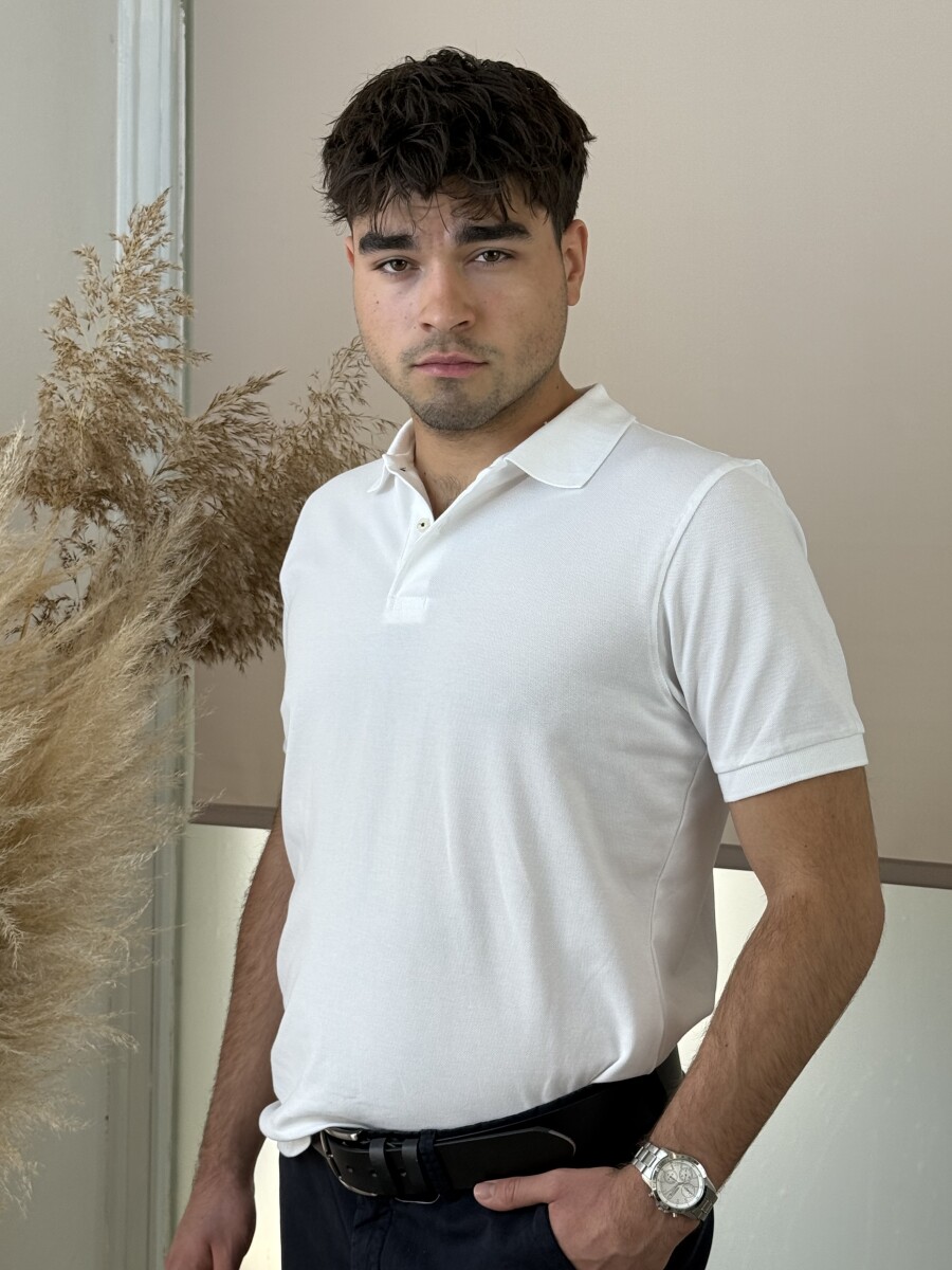 Galléros póló - fehér - Kép 9