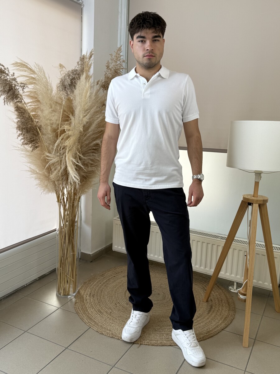 Galléros póló - fehér - Kép 4