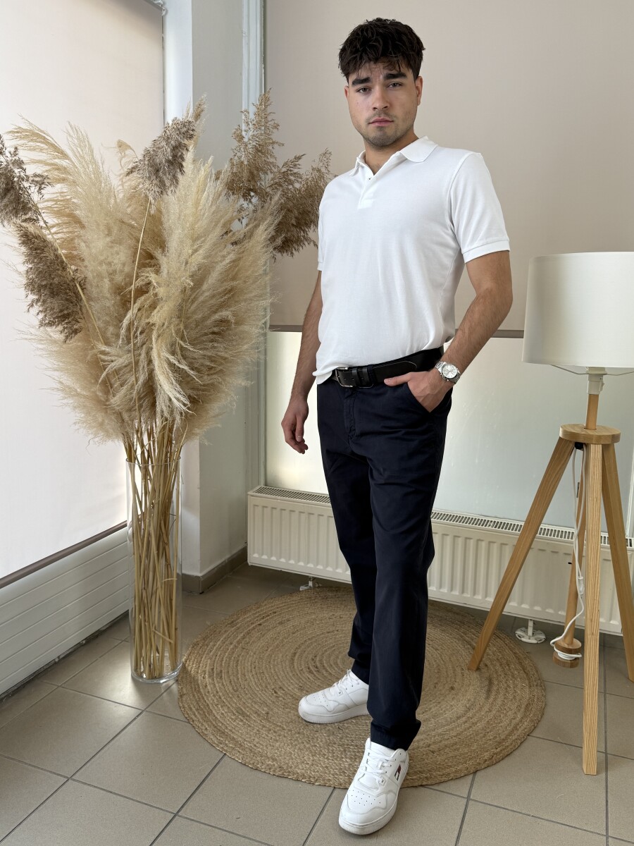 Galléros póló - fehér - Kép 3