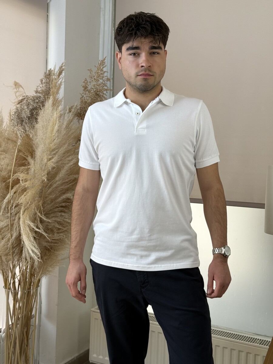 Galléros póló - fehér - Kép 5