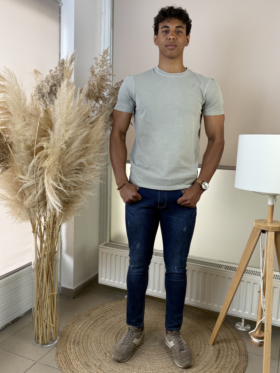 Kereknyakú póló - khaki - Kép 11