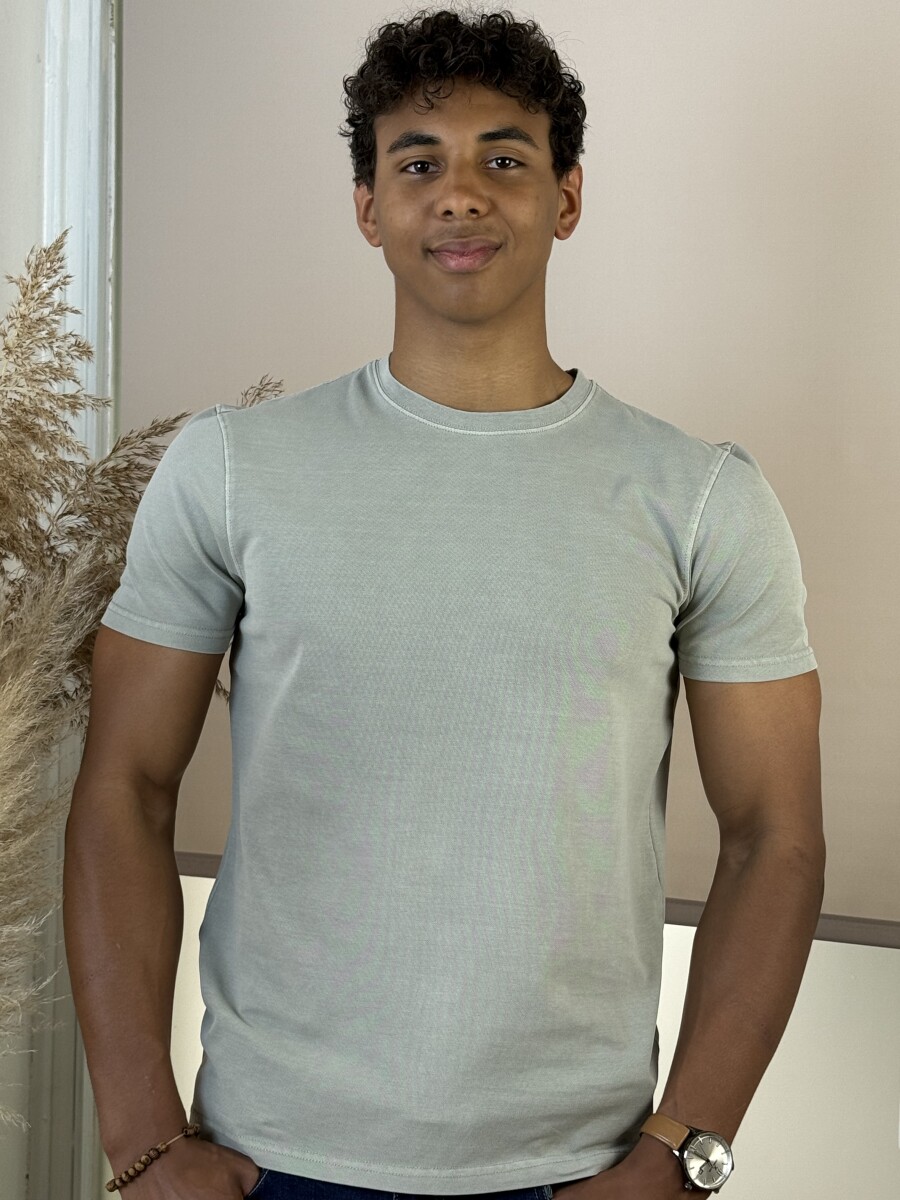 Kereknyakú póló - khaki - Kép 5