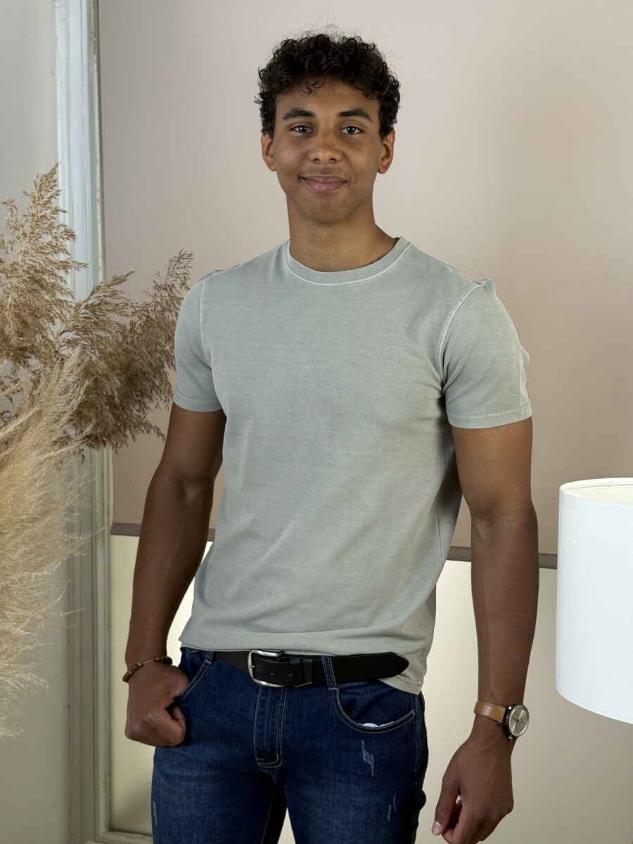 Kereknyakú póló - khaki - Kép 8