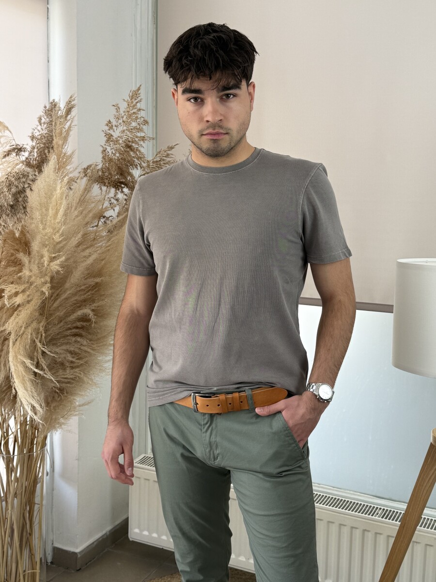 Kereknyakú póló - homok - Kép 5