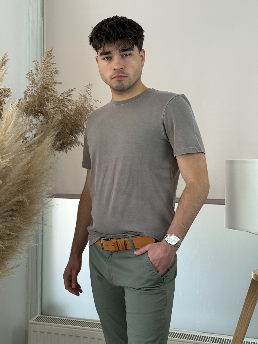 Kereknyakú póló - homok - Kép 8