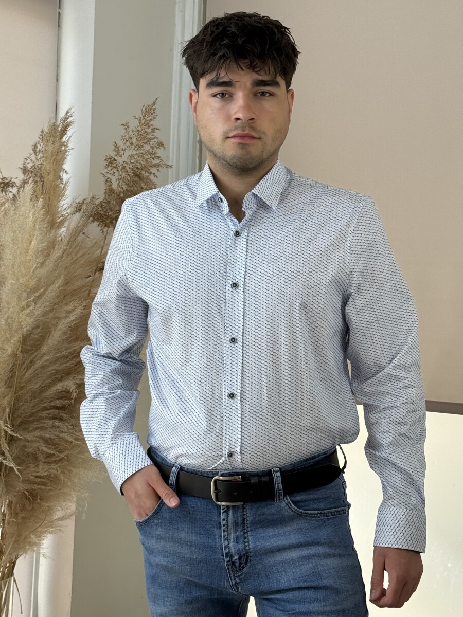 Apró mintás ing - fehér - Kép 1