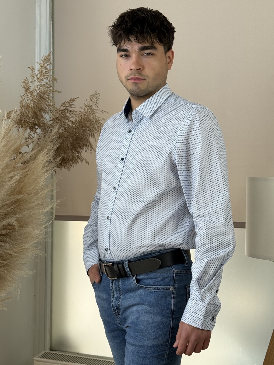 Apró mintás ing - fehér - Kép 12