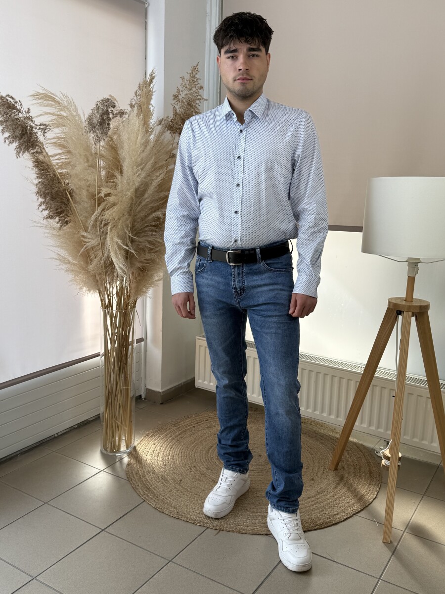 Apró mintás ing - fehér - Kép 12