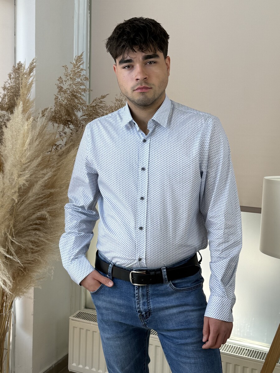 Apró mintás ing - fehér - Kép 10