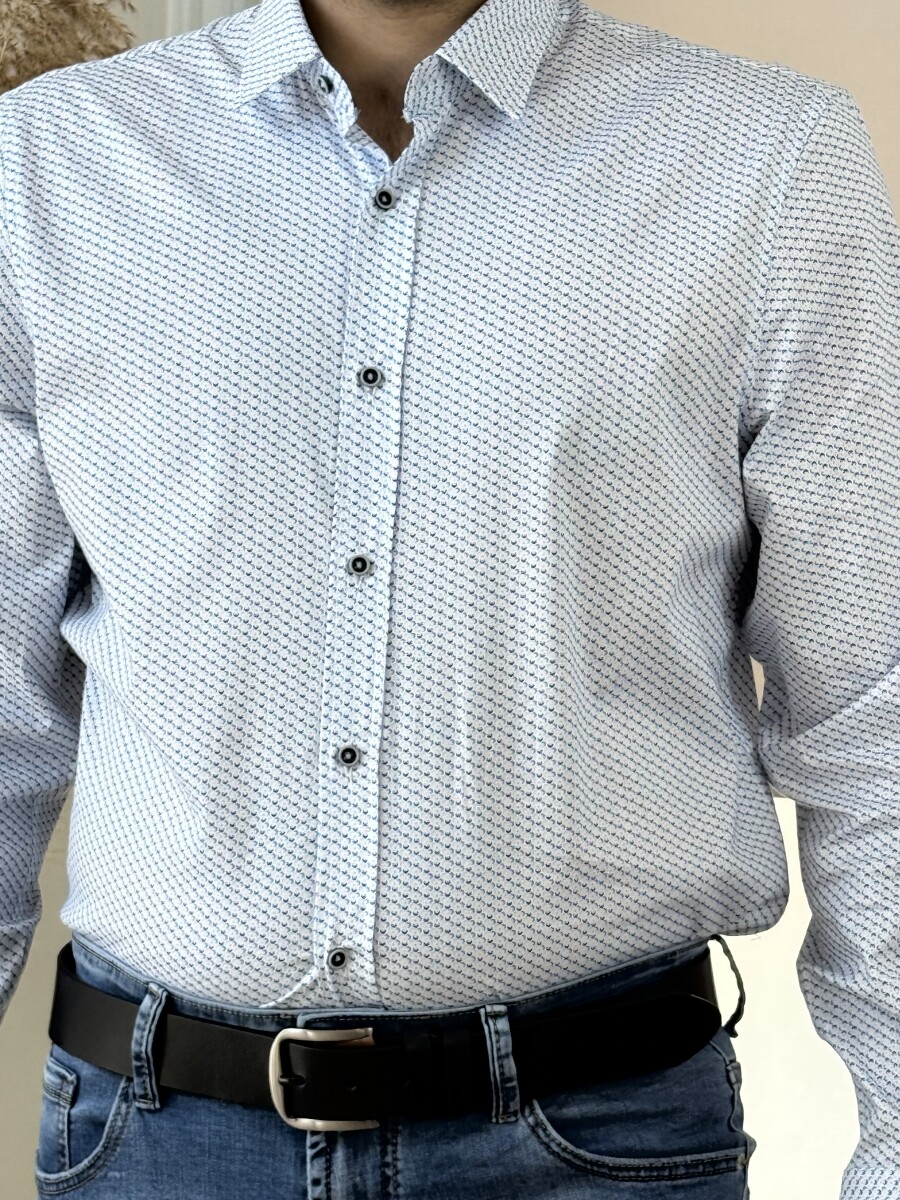 Apró mintás ing - fehér - Kép 13