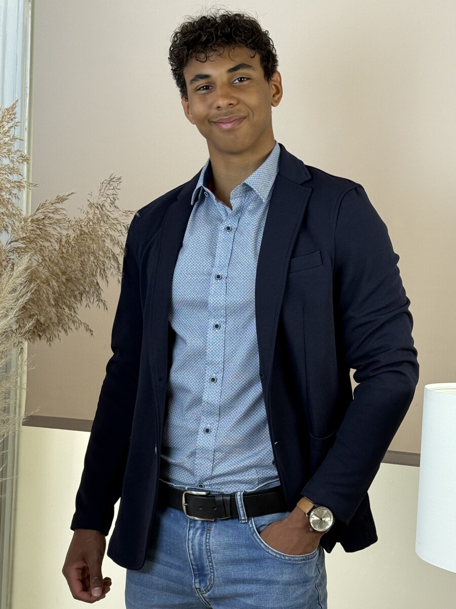 Apró mintás ing - világoskék - Kép 2