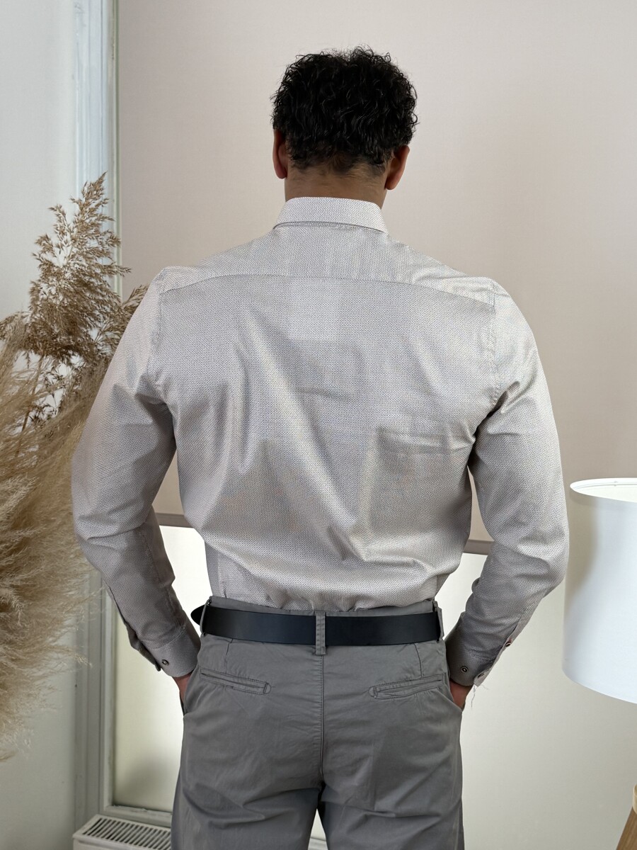 Apró mintás ing - bézs - Kép 17