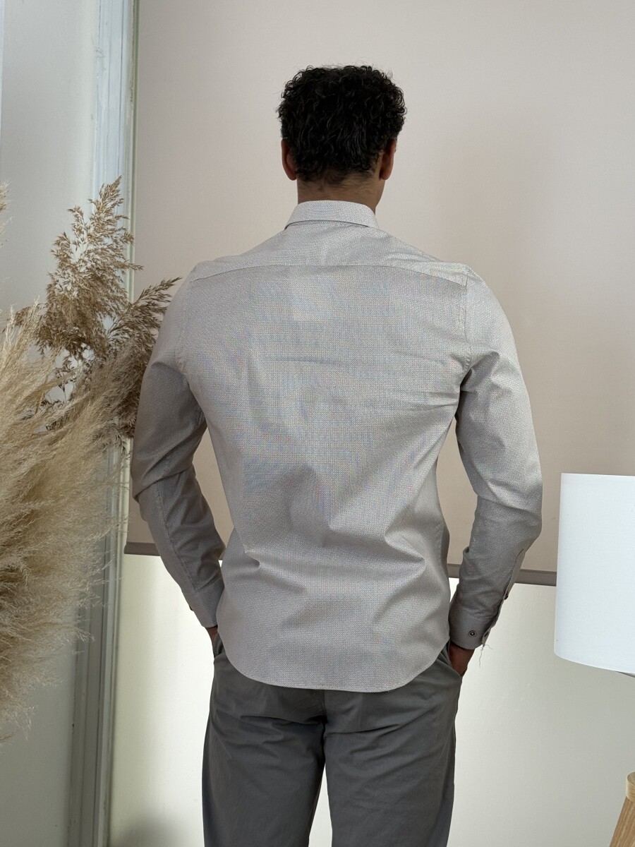 Apró mintás ing - bézs - Kép 10