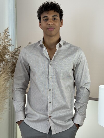 Apró mintás ing - bézs