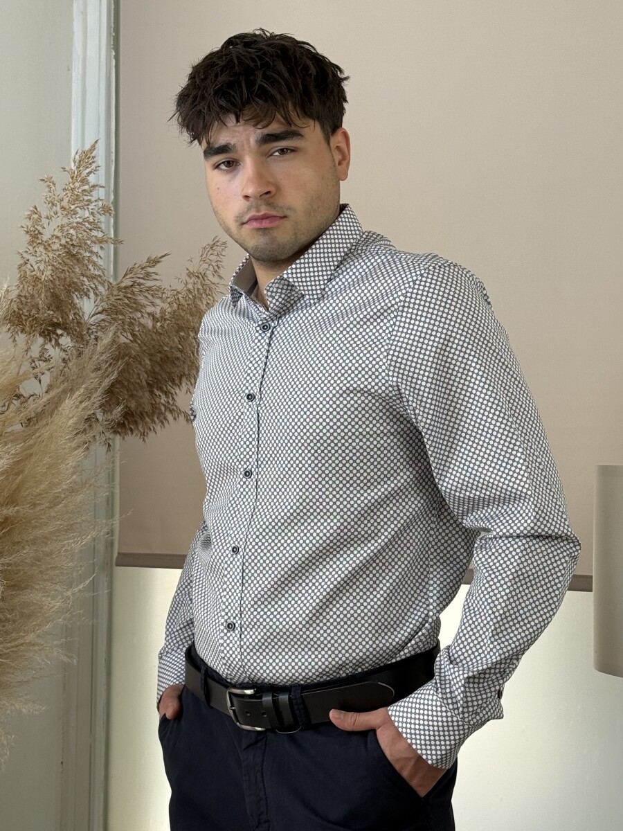 Apró mintás ing - fehér - Kép 10