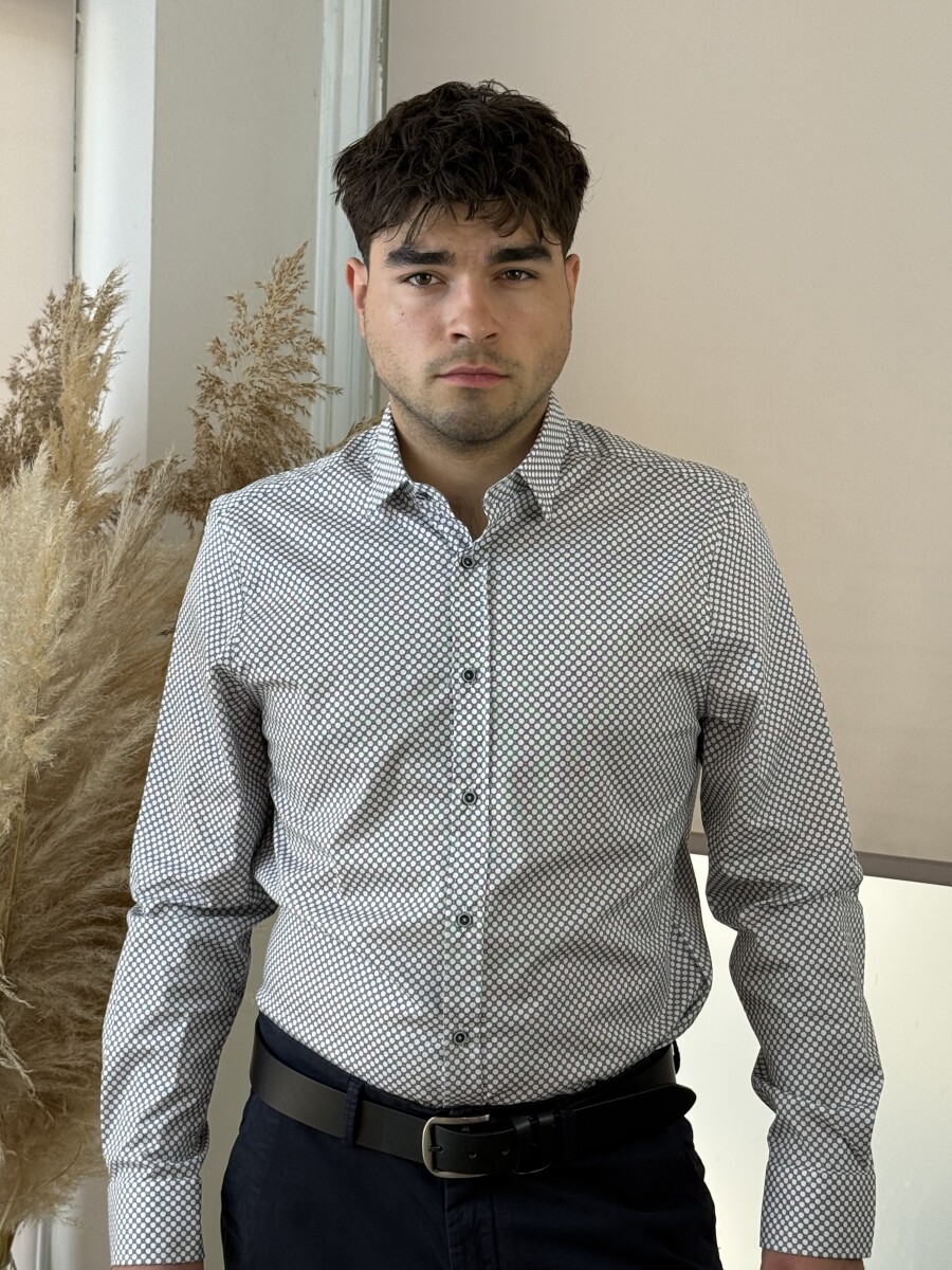 Apró mintás ing - fehér - Kép 9