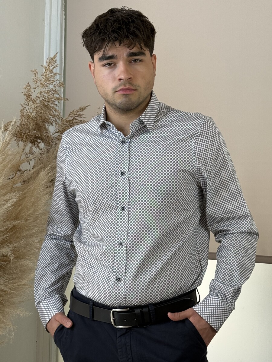 Apró mintás ing - fehér - Kép 12