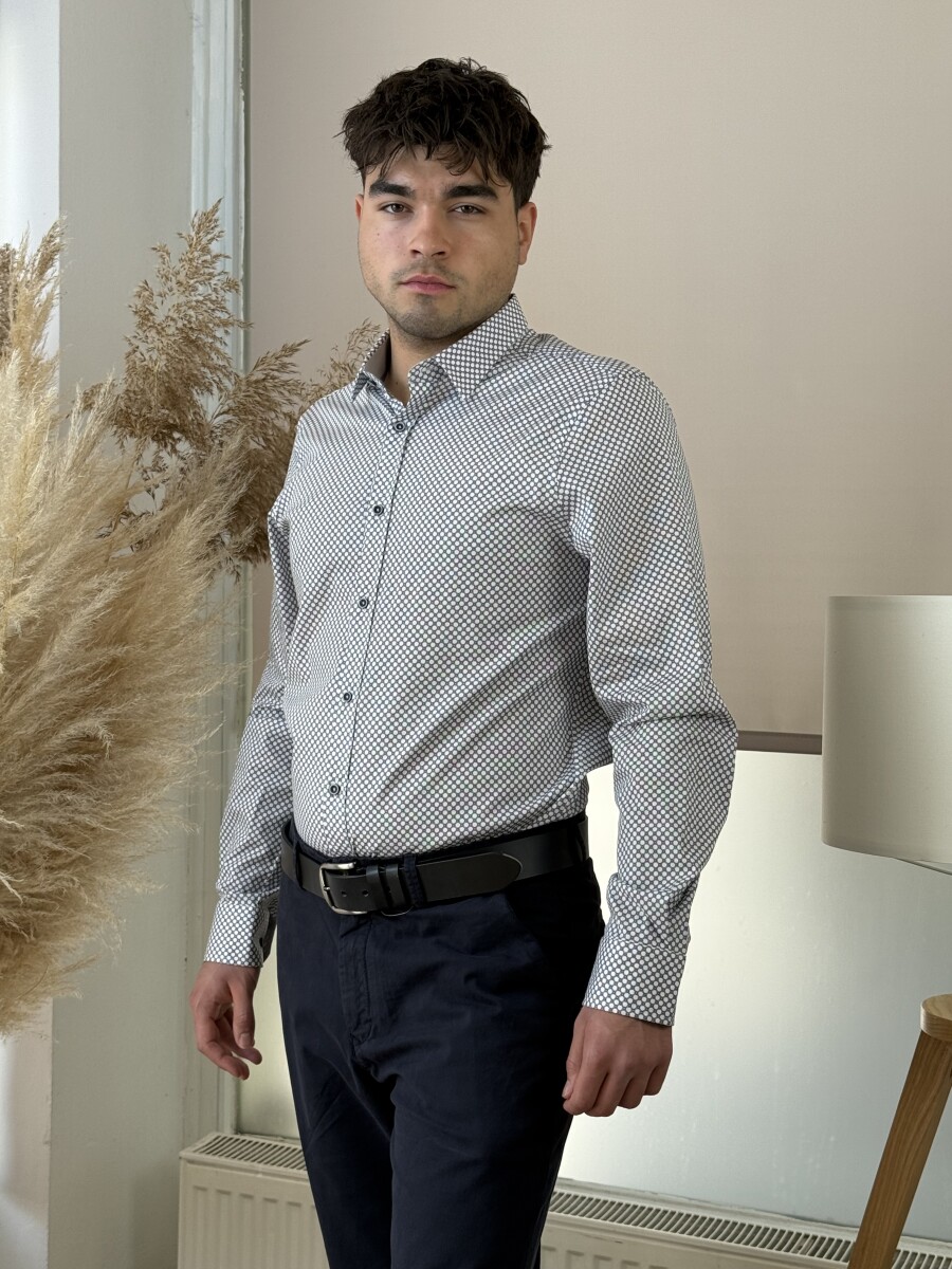 Apró mintás ing - fehér - Kép 7