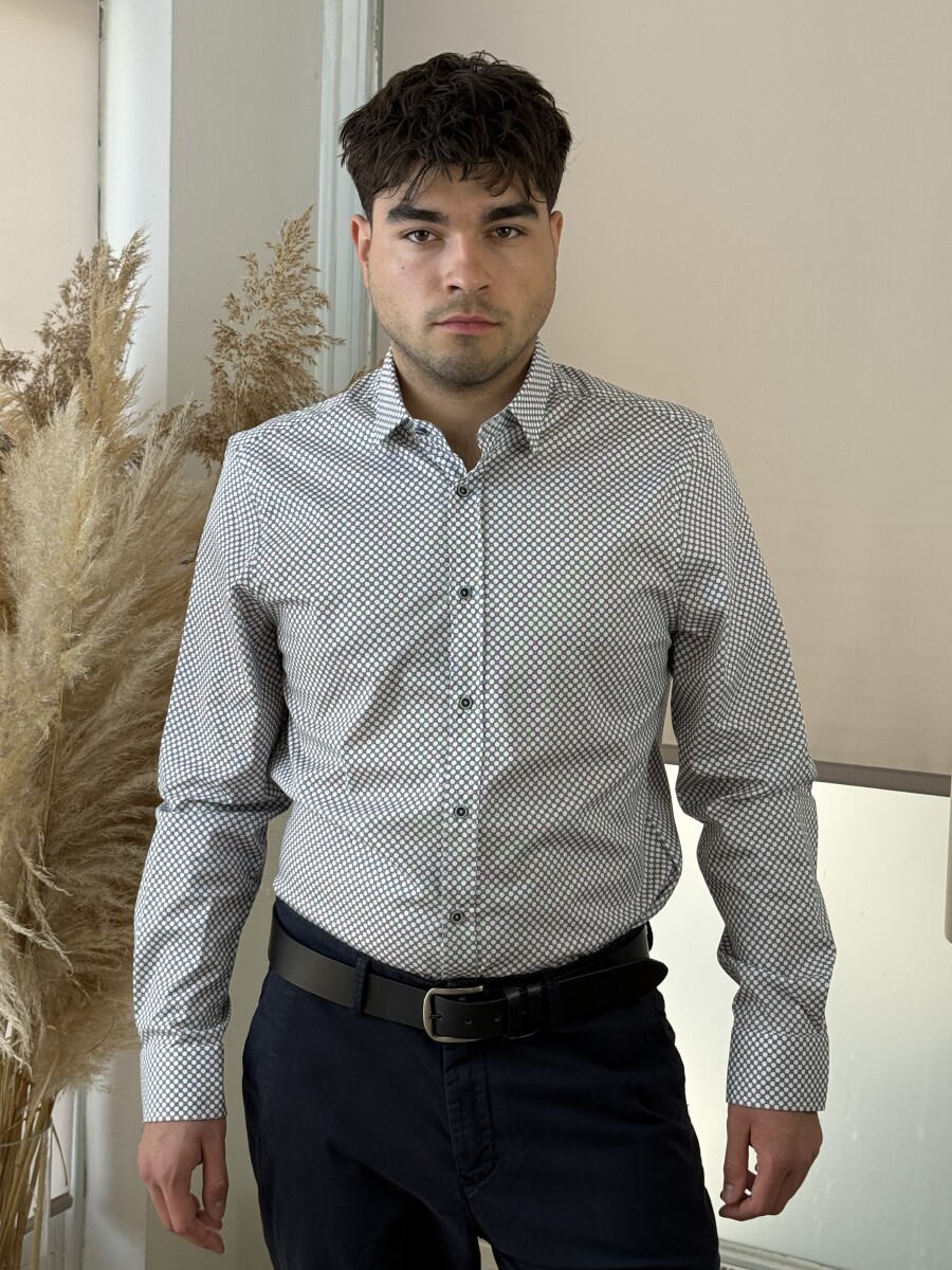 Apró mintás ing - fehér - Kép 1