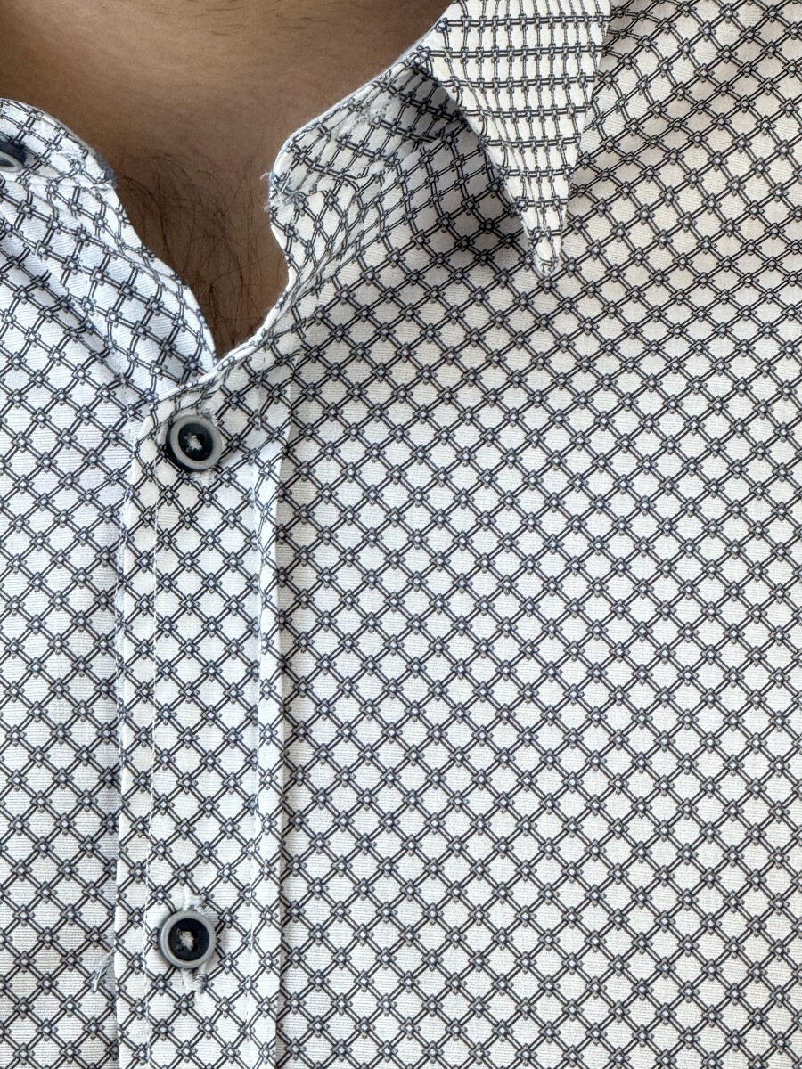 Apró mintás ing - fehér - Kép 4