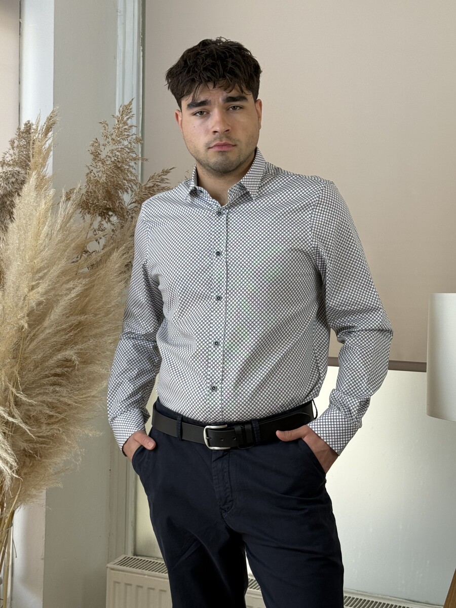 Apró mintás ing - fehér - Kép 10