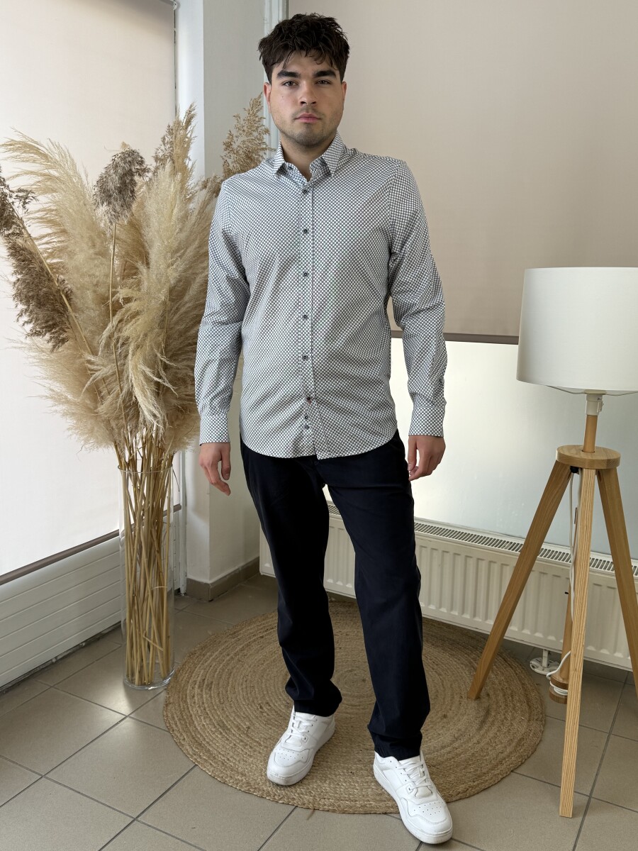 Apró mintás ing - fehér - Kép 11