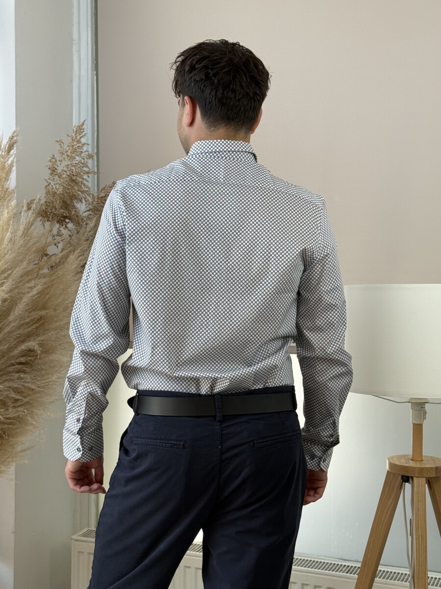 Apró mintás ing - fehér - Kép 8