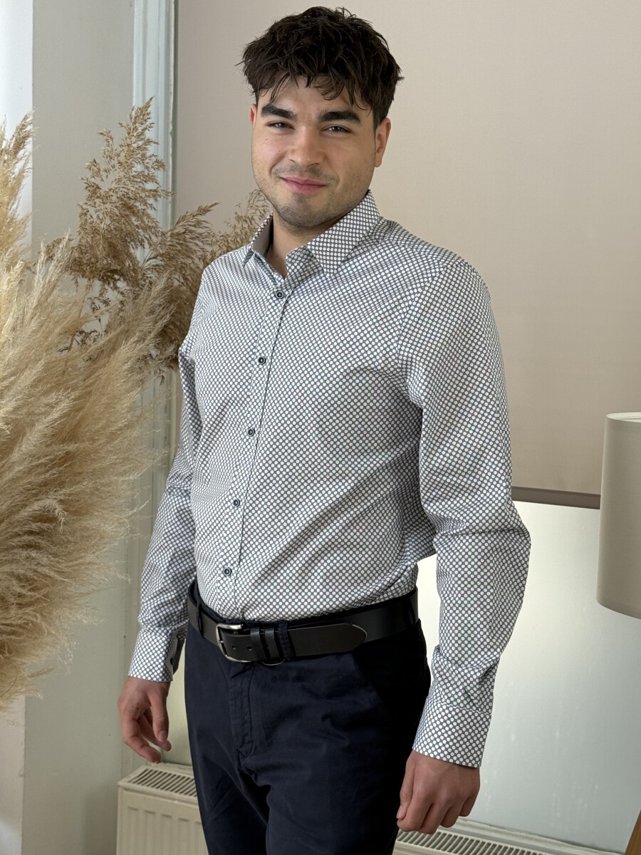 Apró mintás ing - fehér - Kép 2