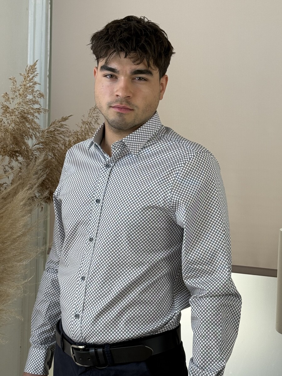 Apró mintás ing - fehér - Kép 9