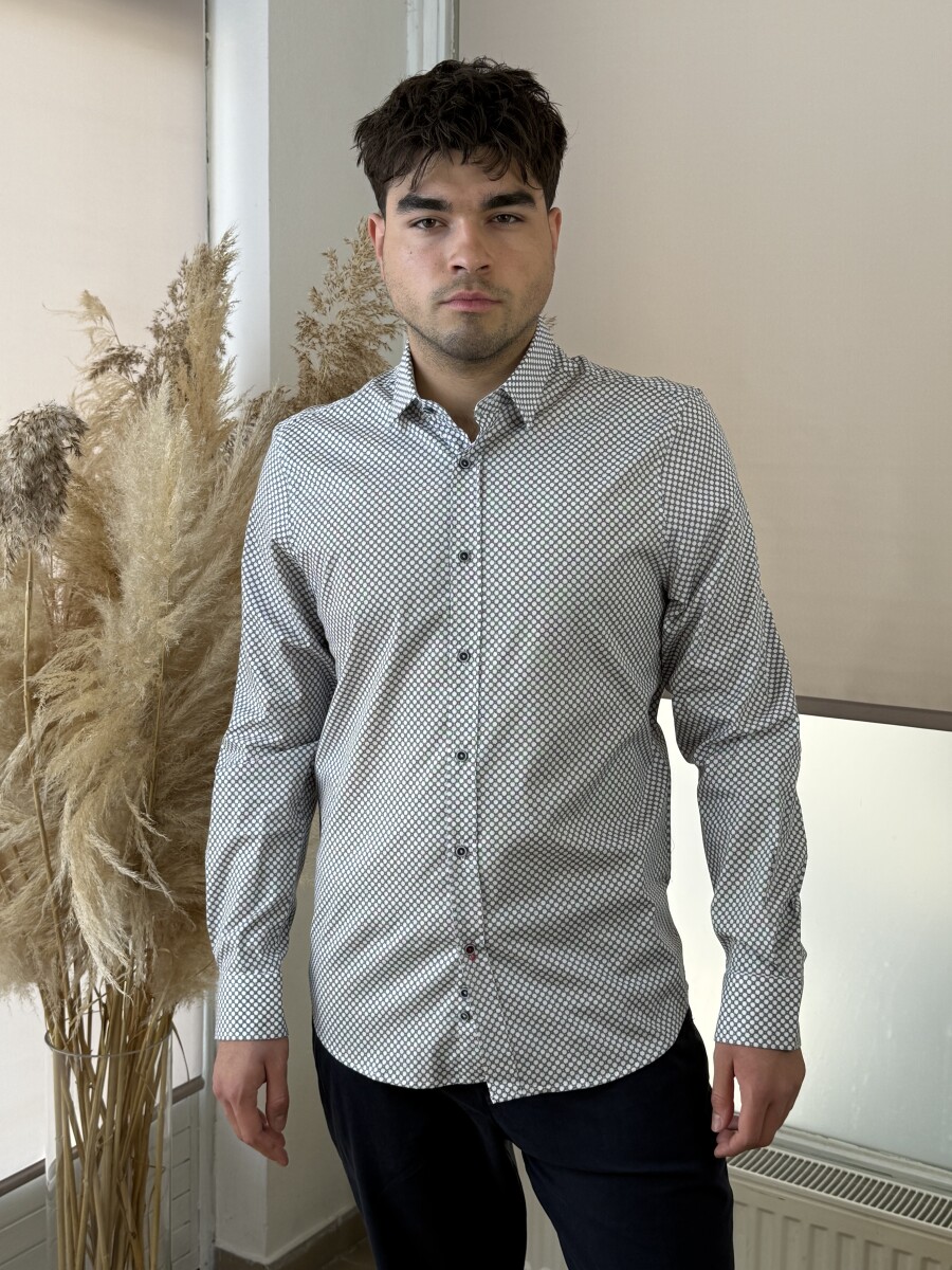 Apró mintás ing - fehér - Kép 5