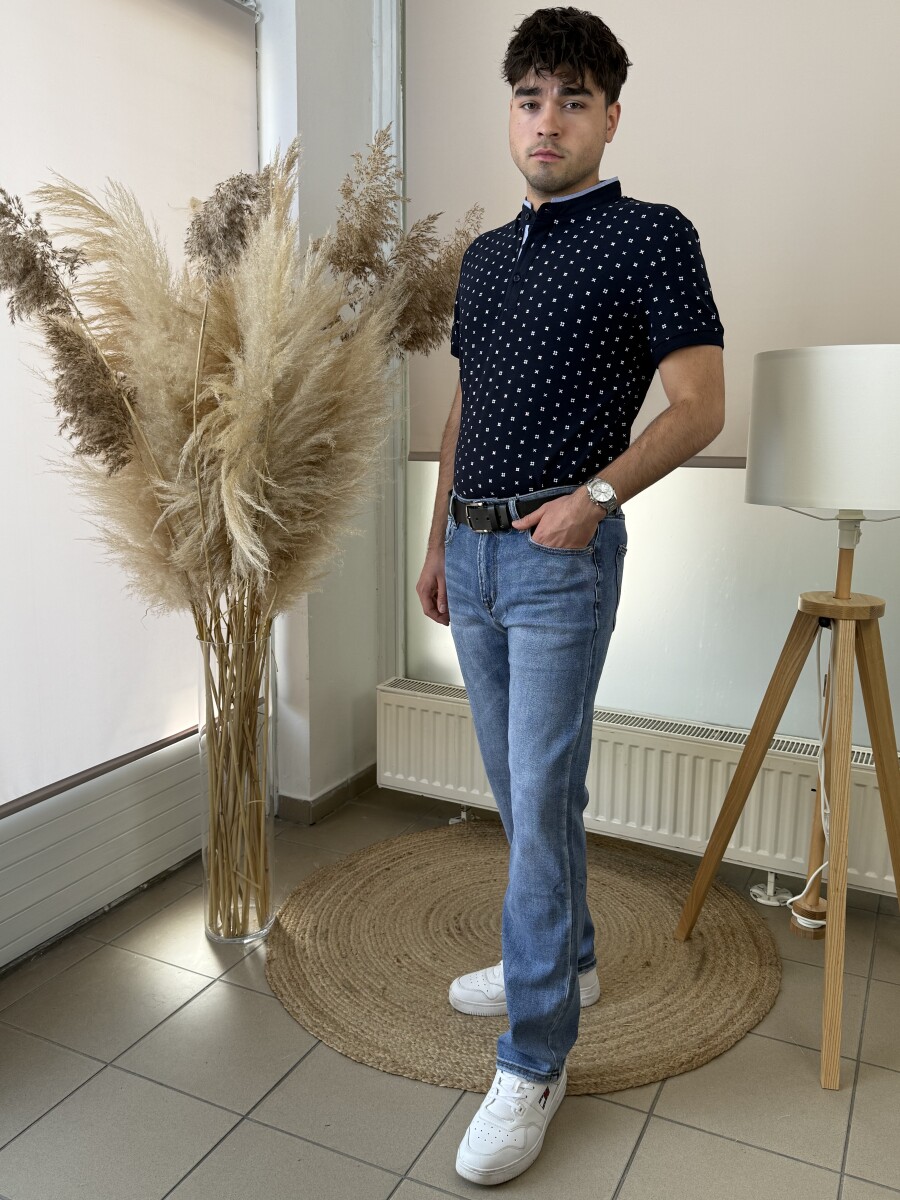 Világos férfi farmer - világoskék - Kép 2