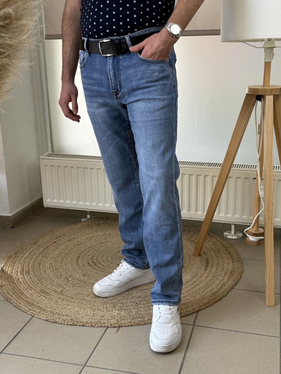 Világos férfi farmer - világoskék - Kép 12