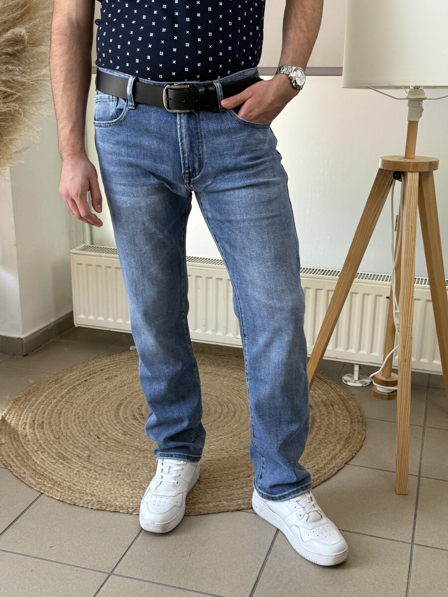 Világos férfi farmer - világoskék - Kép 10