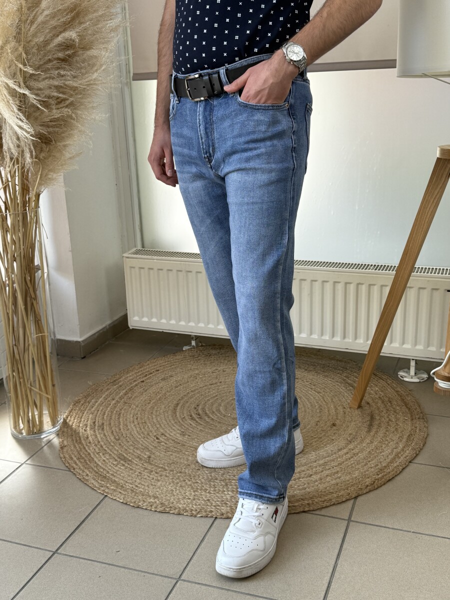 Világos férfi farmer - világoskék - Kép 3