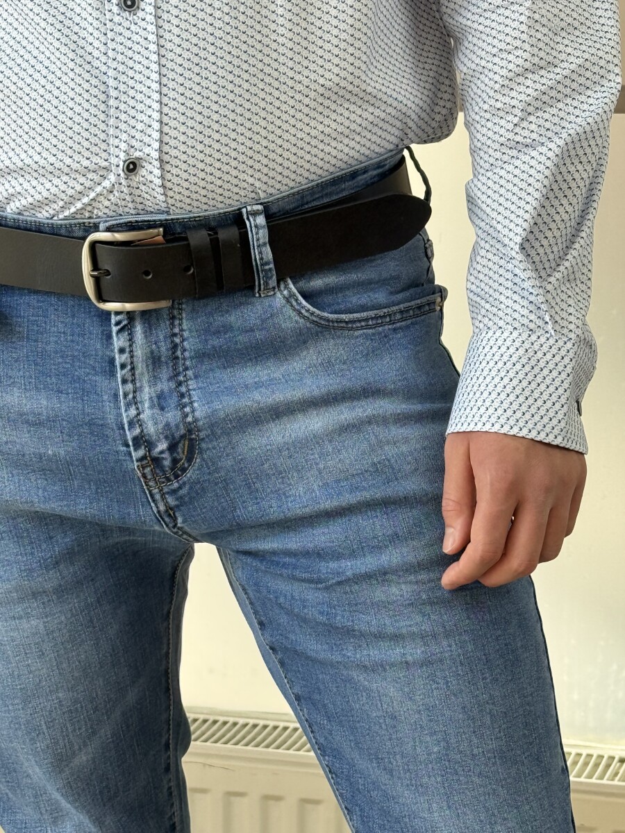 Koptatott férfi farmer - farmerkék - Kép 11