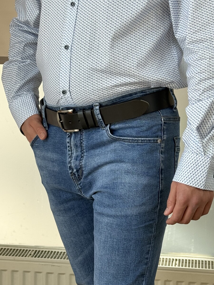 Koptatott férfi farmer - farmerkék - Kép 5