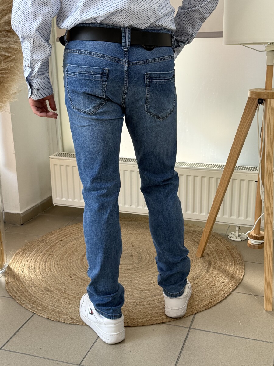 Koptatott férfi farmer - farmerkék - Kép 13