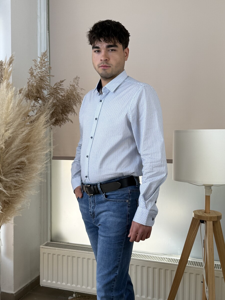 Koptatott férfi farmer - farmerkék - Kép 8