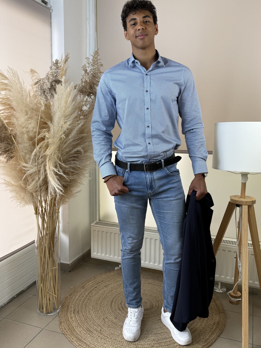 Férfi farmernagrág - világoskék - Kép 7