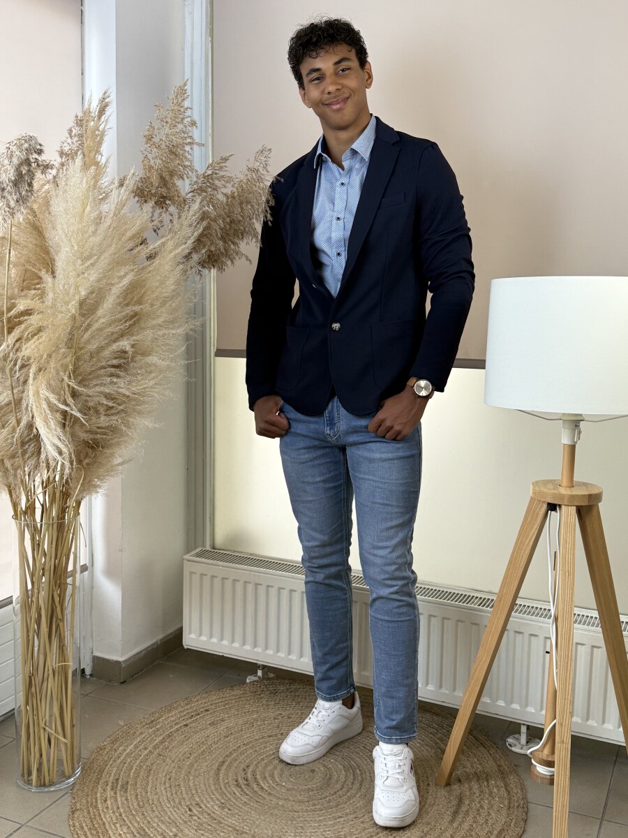 Férfi farmernagrág - világoskék - Kép 8