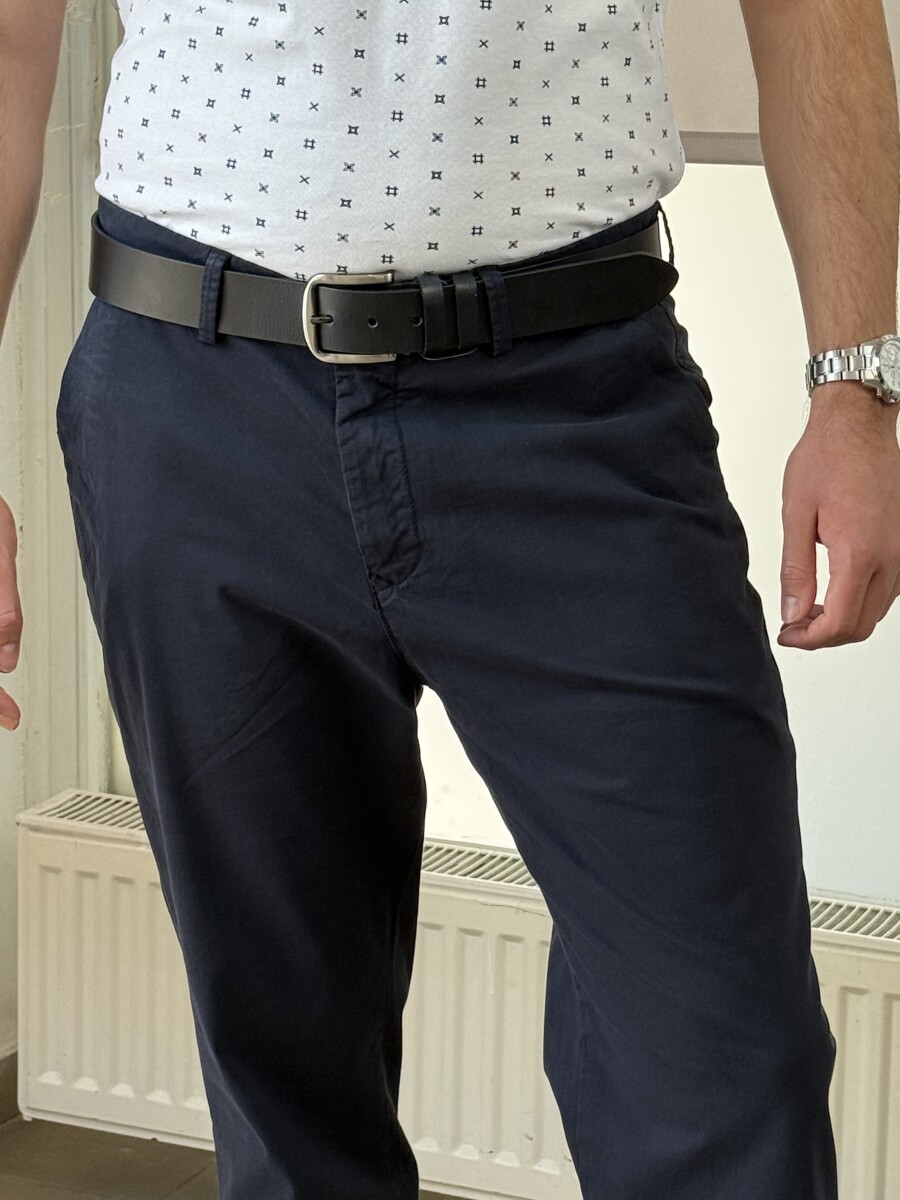 Férfi vászon nadrág - sötétkék - Kép 6