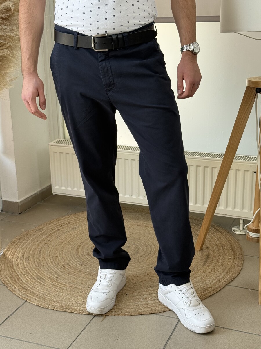 Férfi vászon nadrág - sötétkék - Kép 10