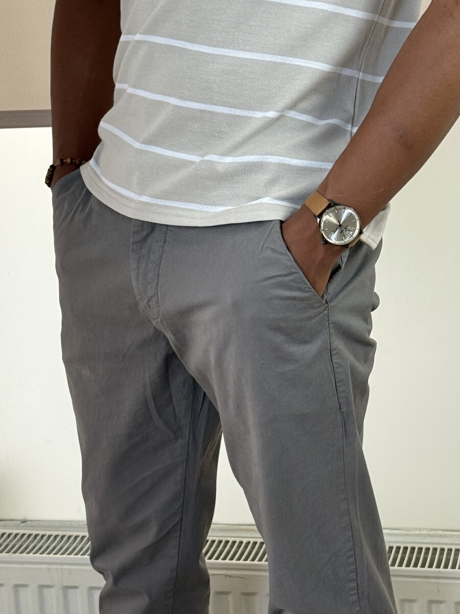 Férfi vászon nadrág - homok - Kép 14